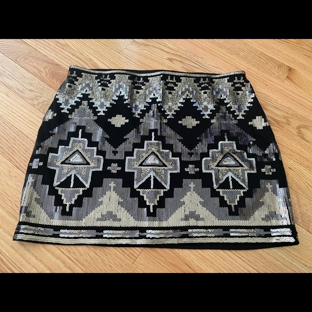 Express Sequined Mini Skirt
